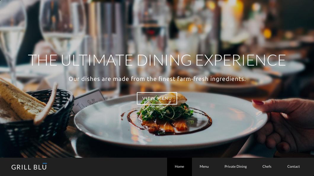 Template for Restaurants on Weebly